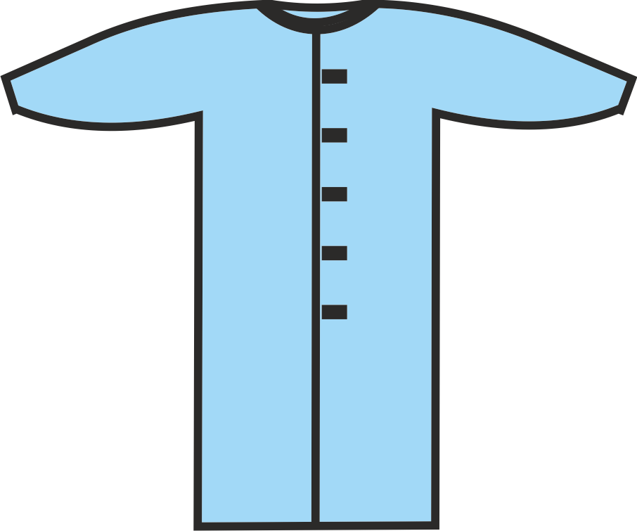 Халат медичний/процедурний, матеріал СМС 35 г/м2, нестерильний